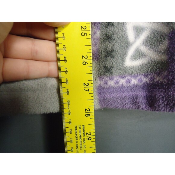 Allison Daley Fleece Full Zip Sweatshirt Purple Gray Print Womens Size Large - Picture 8 of 9